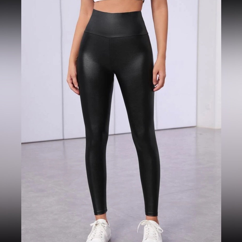 SHEIN Privé Wide Waistband Solid Leggings